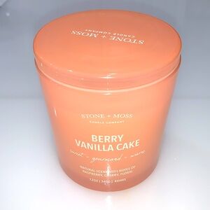 Le Chandelle Stone + Moss Raspberry Vanilla Cake Scented Candle